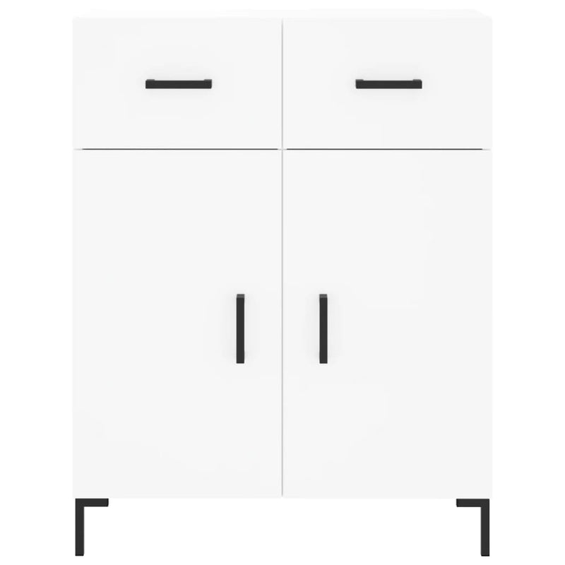 Highboard hvit 69,5x34x180 cm konstruert tre