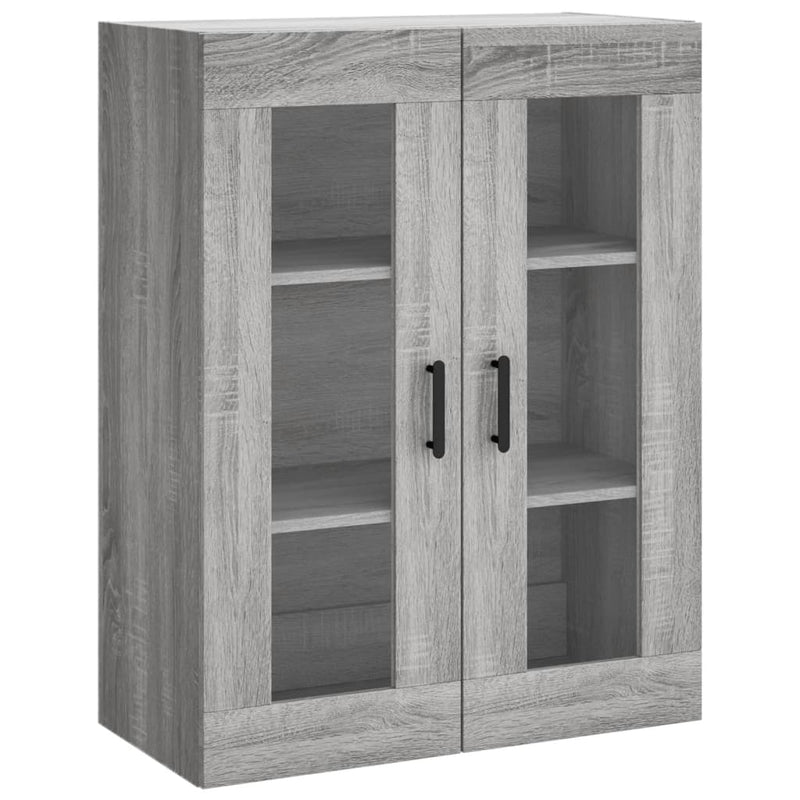 Highboard grå sonoma 69,5x34x180 cm konstruert tre