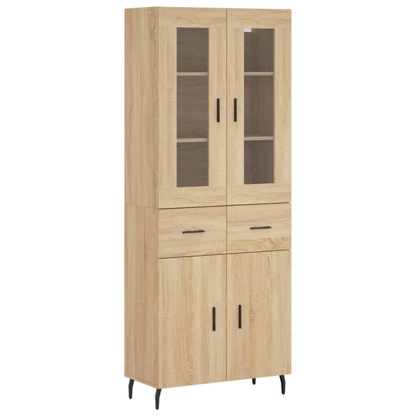 Highboard sonoma eik 69,5x34x180 cm konstruert tre