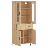 Highboard sonoma eik 69,5x34x180 cm konstruert tre