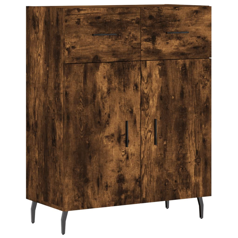 Highboard røkt eik 69,5x34x180 cm konstruert tre