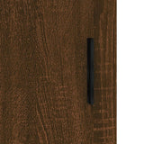 Highboard brun eik 69,5x34x180 cm konstruert tre