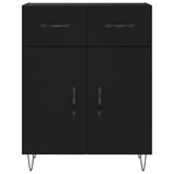 Highboard svart 69,5x34x180 cm konstruert tre