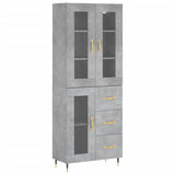 Highboard betong grå 69,5x34x180 cm konstruert tre