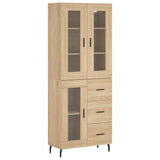 Highboard sonoma eik 69,5x34x180 cm konstruert tre