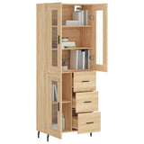 Highboard sonoma eik 69,5x34x180 cm konstruert tre