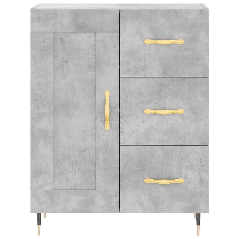 Highboard betong grå 69,5x34x180 cm konstruert tre