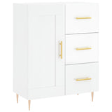 Highboard høyglans hvit 69,5x34x180 cm konstruert tre