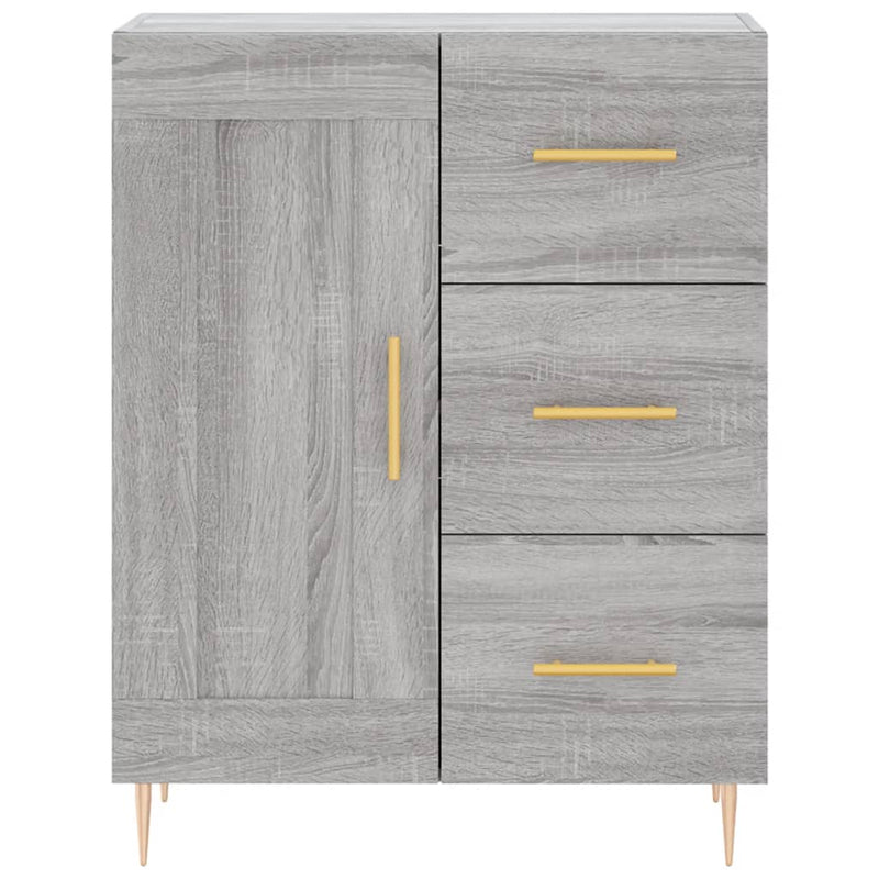 Highboard grå sonoma 69,5x34x180 cm konstruert tre