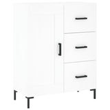 Highboard hvit 69,5x34x180 cm konstruert tre