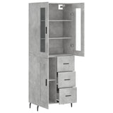 Highboard betong grå 69,5x34x180 cm konstruert tre