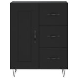 Highboard svart 69,5x34x180 cm konstruert tre