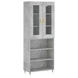 Highboard betong grå 69,5x34x180 cm konstruert tre