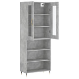 Highboard betong grå 69,5x34x180 cm konstruert tre