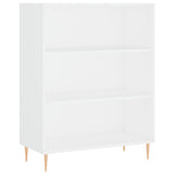 Highboard hvit 69,5x34x180 cm konstruert tre