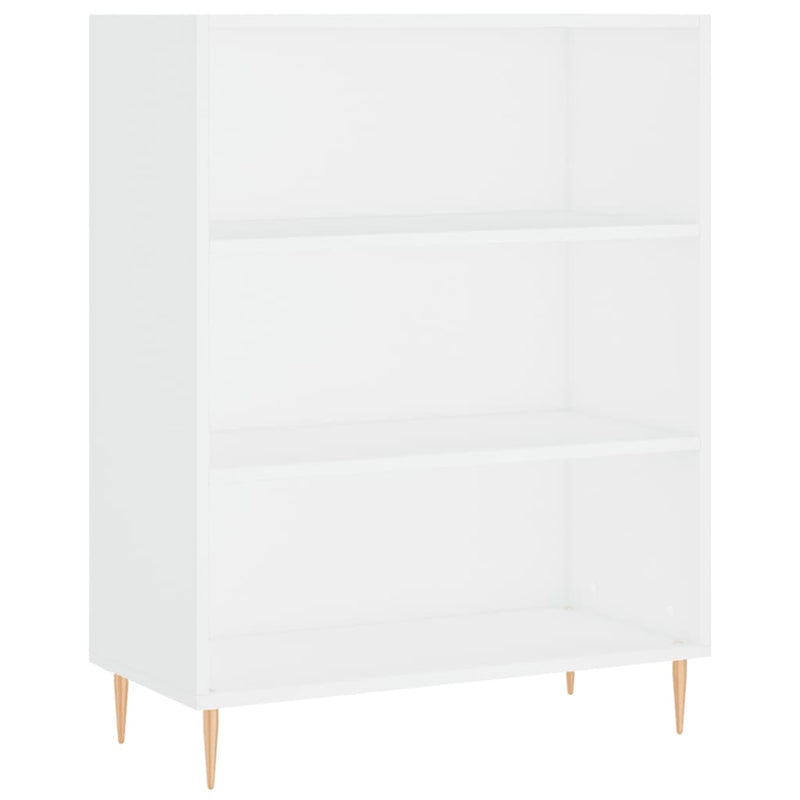 Highboard hvit 69,5x34x180 cm konstruert tre