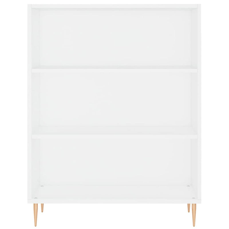 Highboard hvit 69,5x34x180 cm konstruert tre