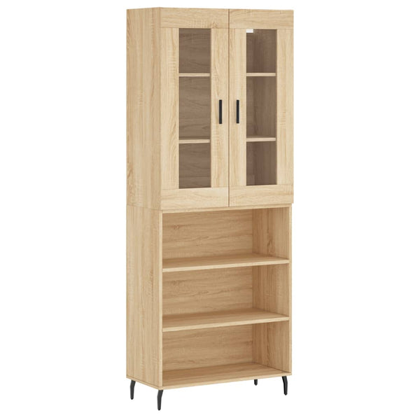 Highboard sonoma eik 69,5x34x180 cm konstruert tre