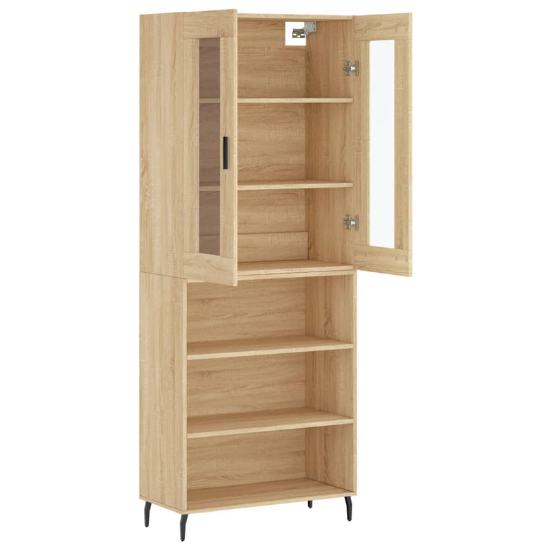 Highboard sonoma eik 69,5x34x180 cm konstruert tre