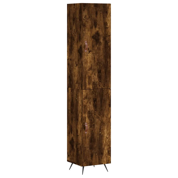 Highboard røkt eik 34,5x34x180 cm konstruert tre