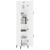 Highboard hvit 34,5x34x180 cm konstruert tre