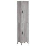 Highboard grå sonoma 34,5x34x180 cm konstruert tre