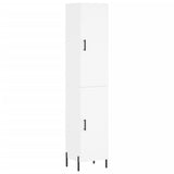 Highboard hvit 34,5x34x180 cm konstruert tre