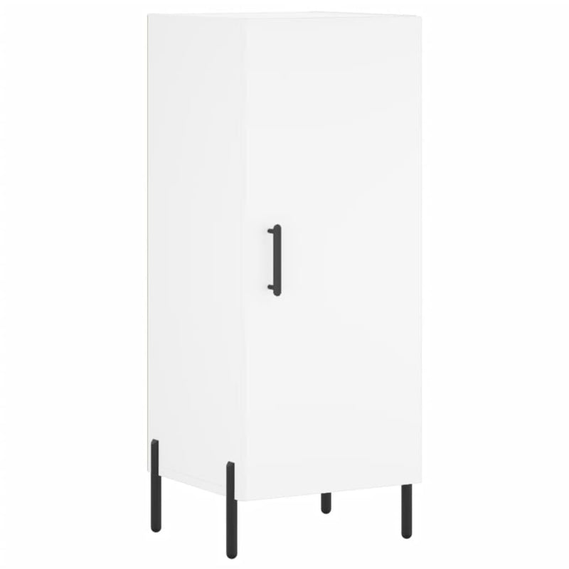 Highboard hvit 34,5x34x180 cm konstruert tre