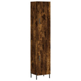 Highboard røkt eik 34,5x34x180 cm konstruert tre