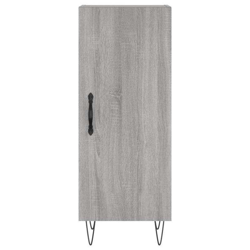 Highboard grå sonoma 34,5x34x180 cm konstruert tre