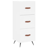 Highboard hvit 34,5x34x180 cm konstruert tre