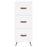 Highboard hvit 34,5x34x180 cm konstruert tre