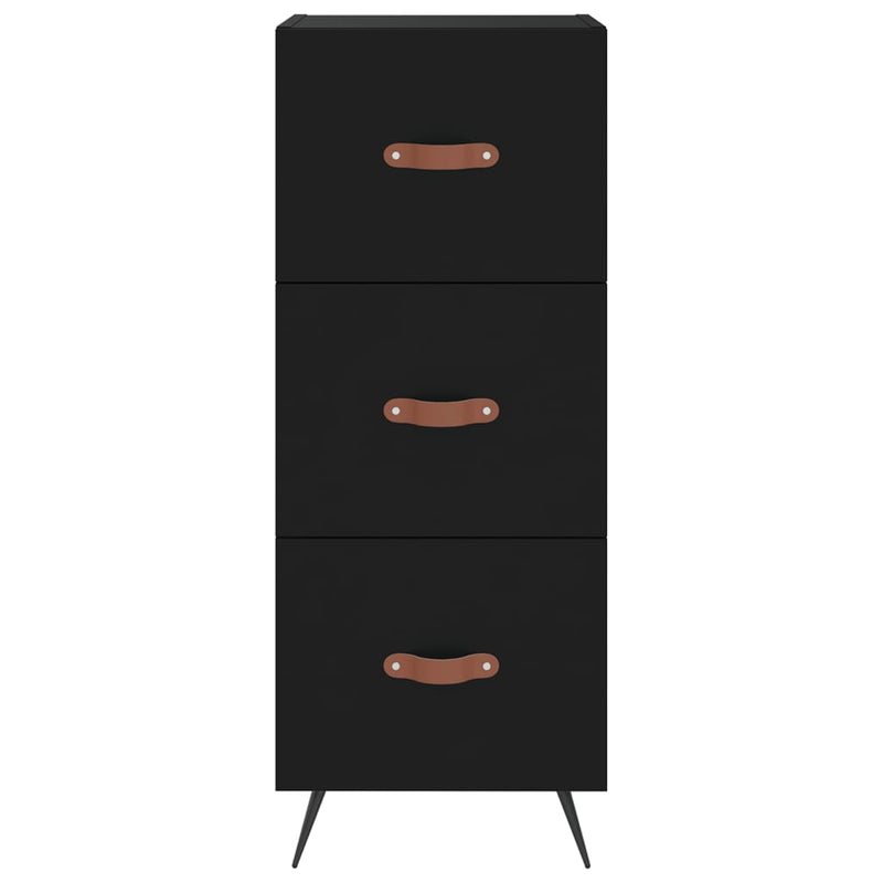 Highboard svart 34,5x34x180 cm konstruert tre