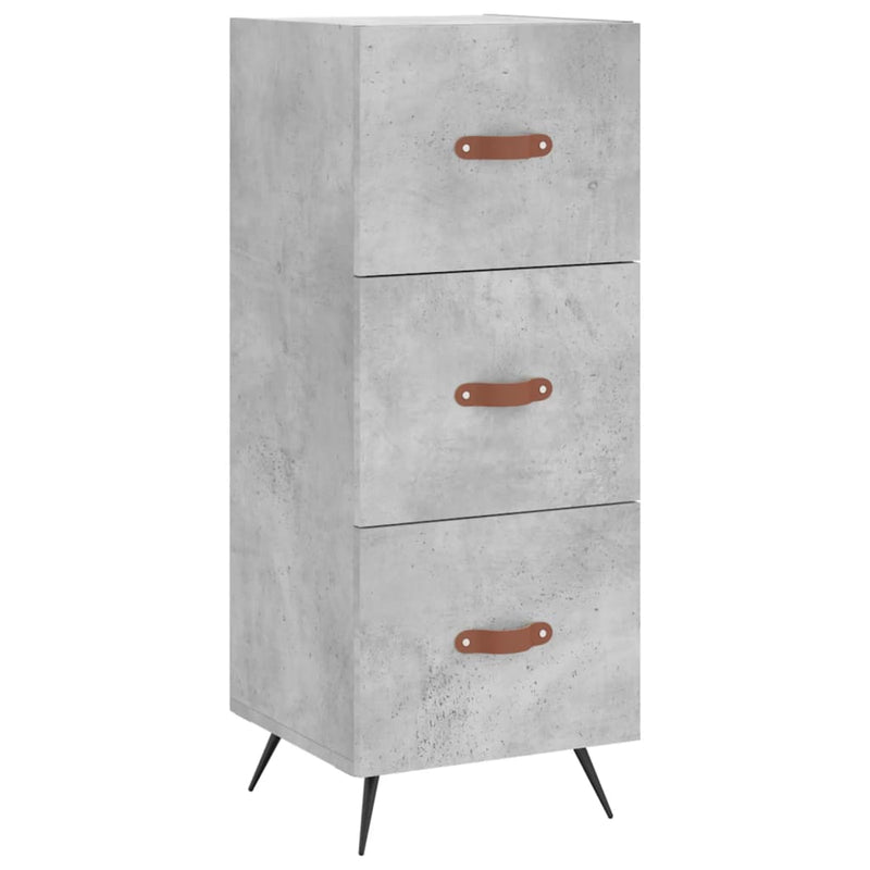 Highboard betonggrå 34,5x34x180 cm konstruert tre