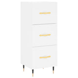 Highboard hvit 34,5x34x180 cm konstruert tre