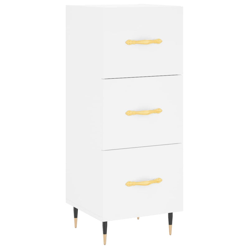 Highboard hvit 34,5x34x180 cm konstruert tre