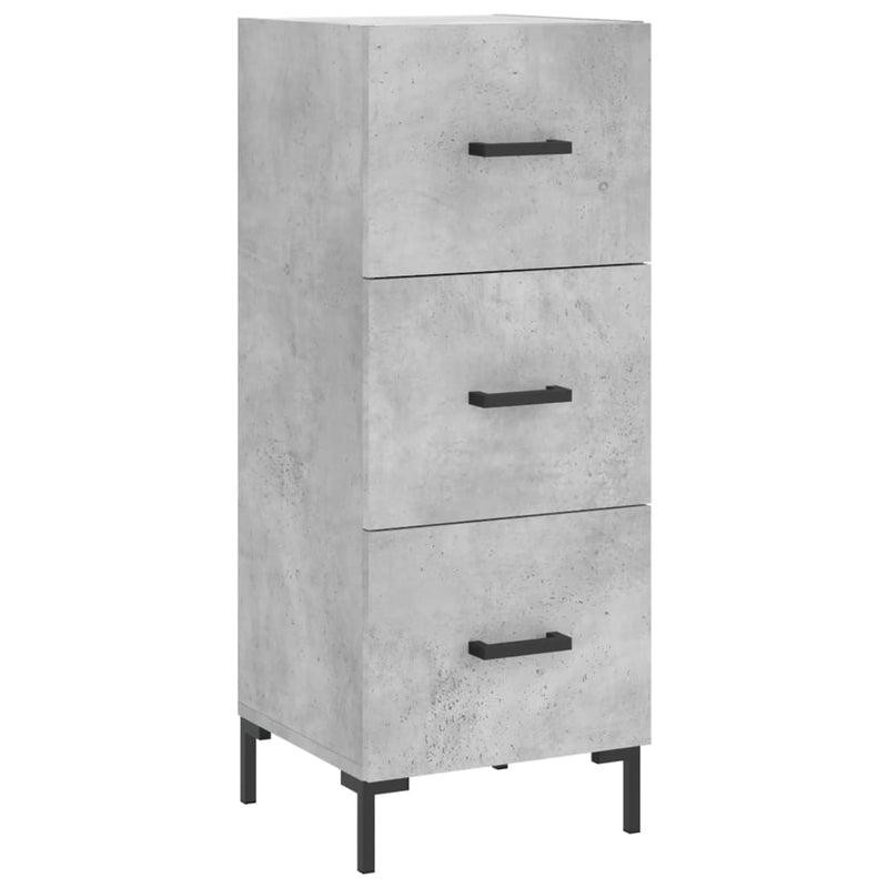 Highboard betonggrå 34,5x34x180 cm konstruert tre