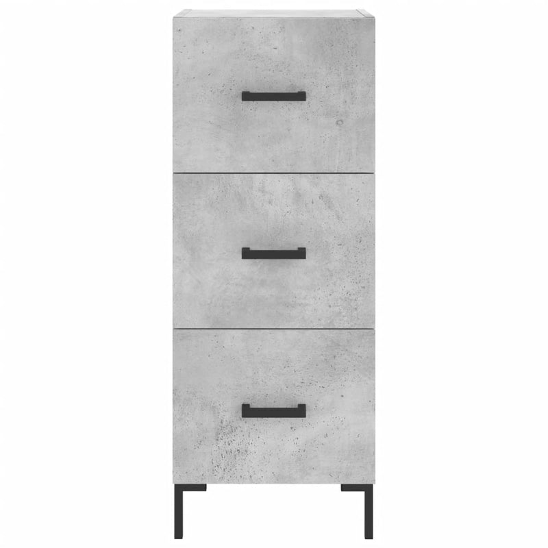 Highboard betonggrå 34,5x34x180 cm konstruert tre