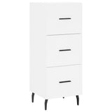 Highboard hvit 34,5x34x180 cm konstruert tre