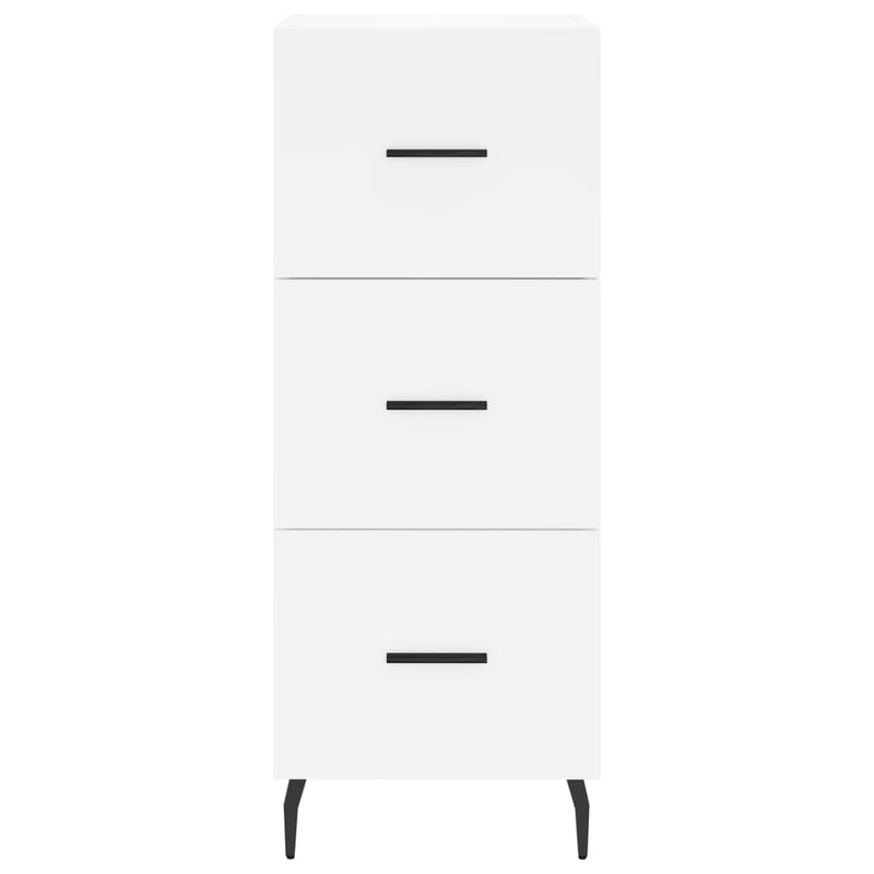 Highboard hvit 34,5x34x180 cm konstruert tre