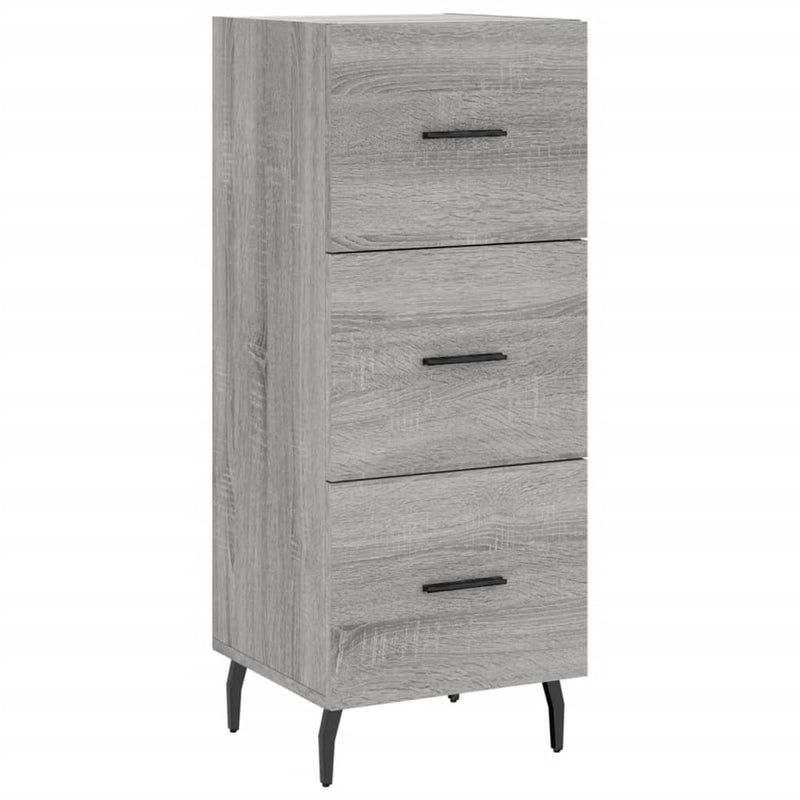 Highboard grå sonoma 34,5x34x180 cm konstruert tre