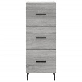 Highboard grå sonoma 34,5x34x180 cm konstruert tre