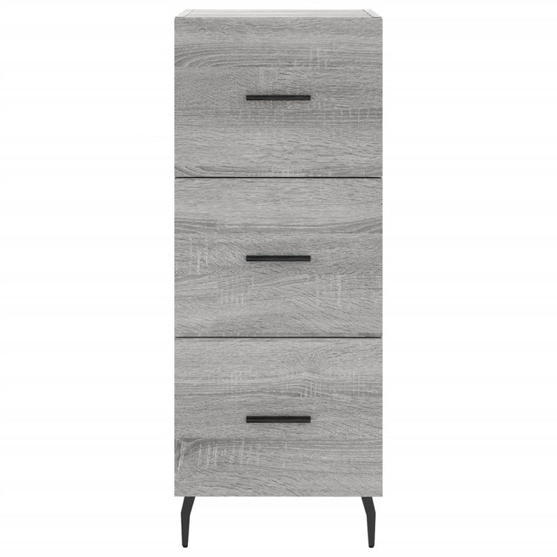 Highboard grå sonoma 34,5x34x180 cm konstruert tre