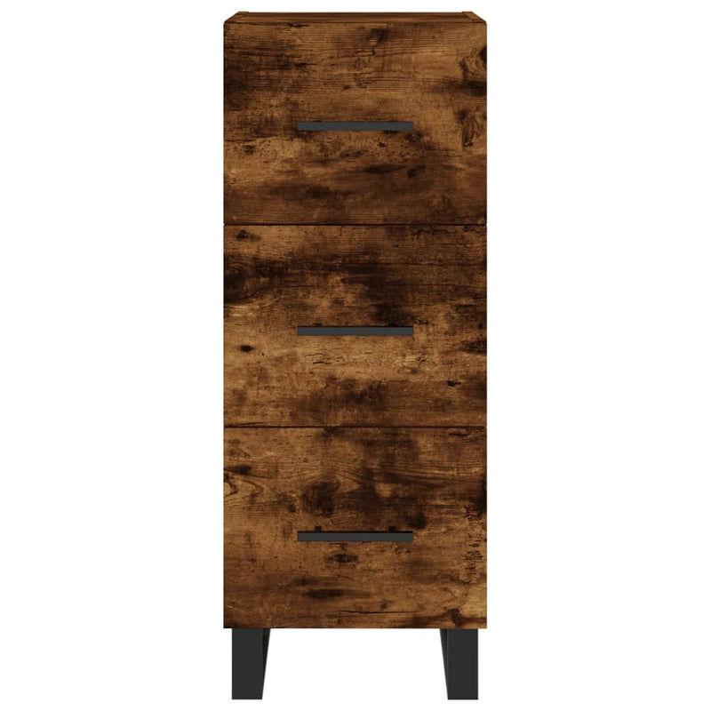 Highboard røkt eik 34,5x34x180 cm konstruert tre