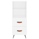 Highboard hvit 34,5x34x180 cm konstruert tre