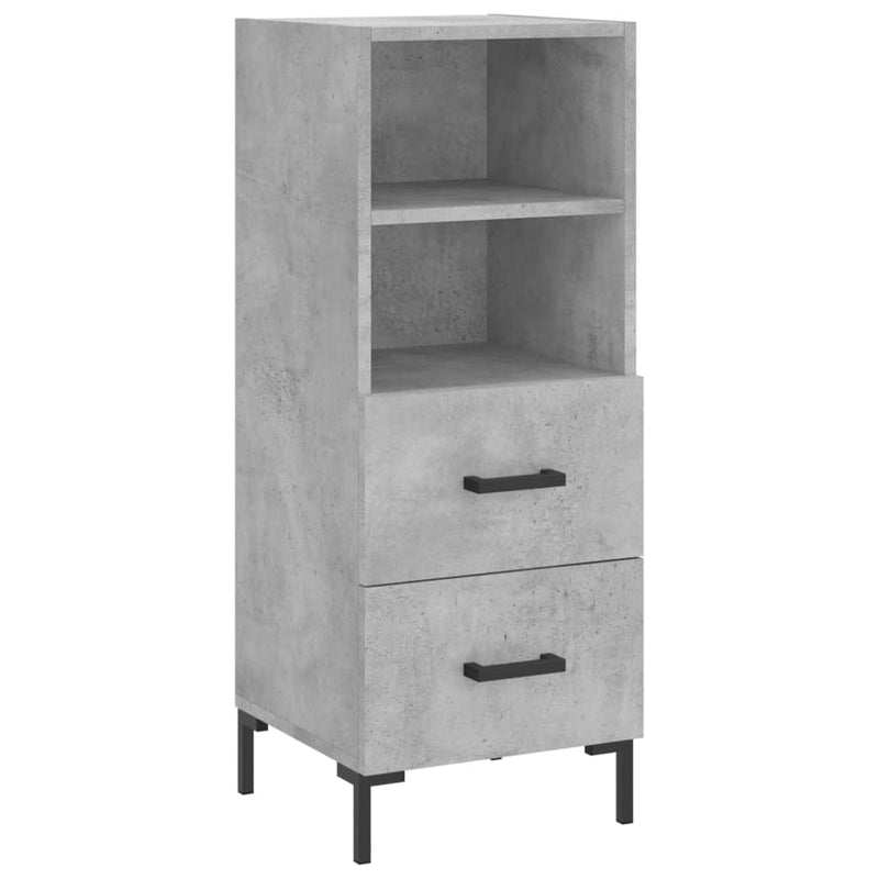 Highboard betonggrå 34,5x34x180 cm konstruert tre