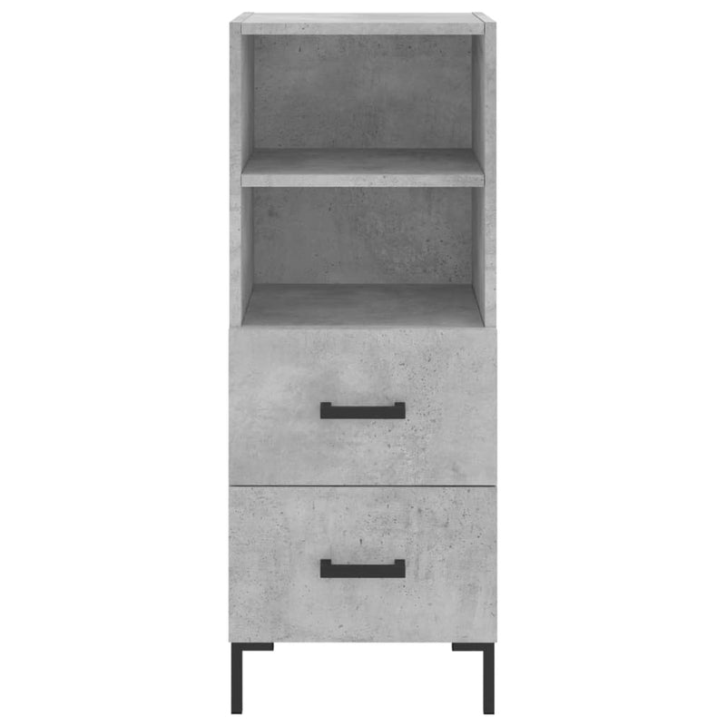 Highboard betonggrå 34,5x34x180 cm konstruert tre