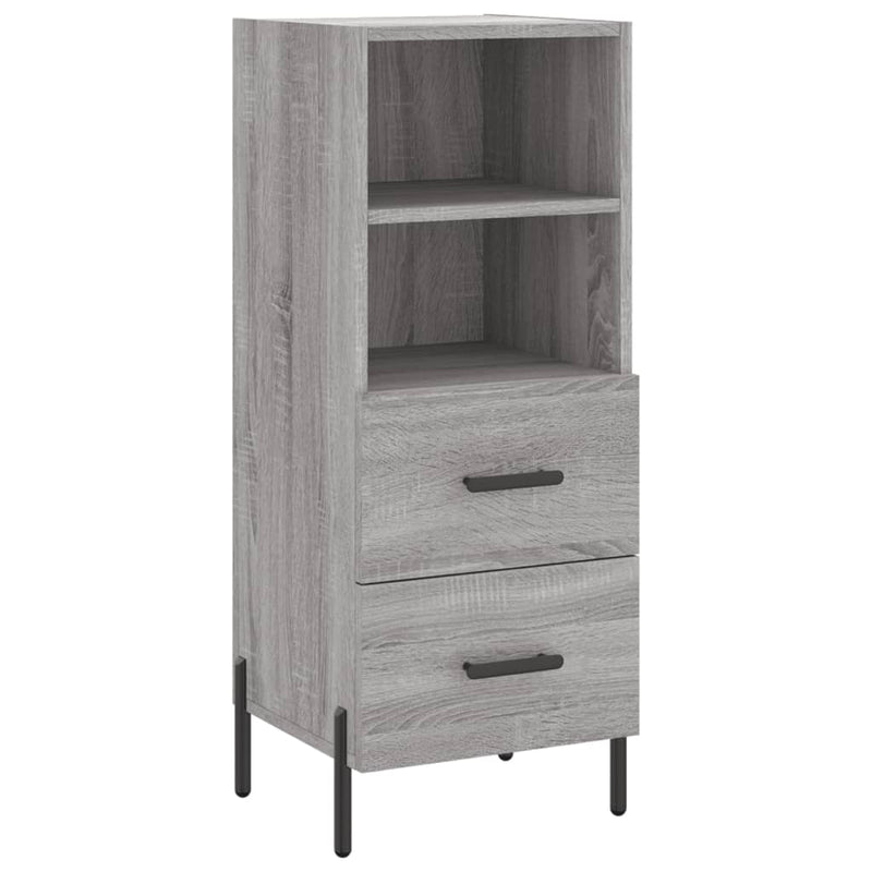 Highboard grå sonoma 34,5x34x180 cm konstruert tre