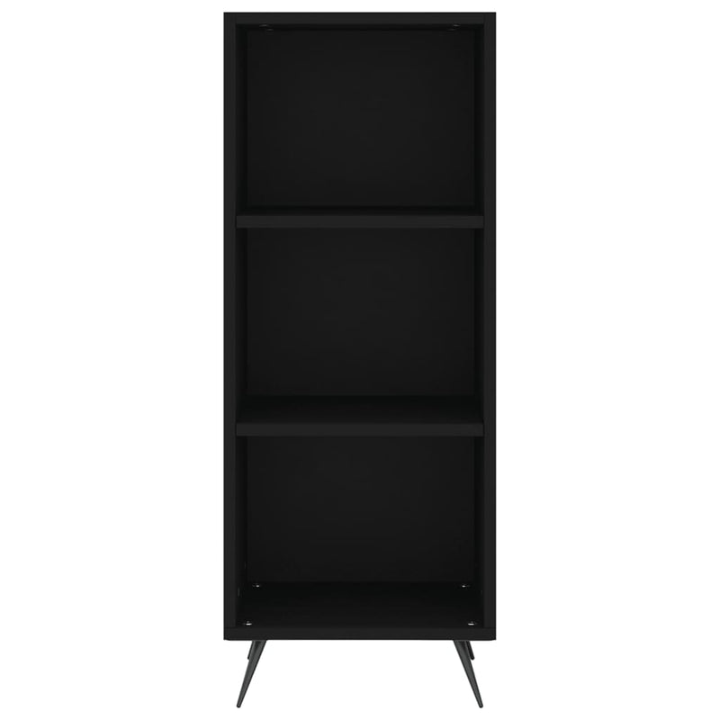 Highboard svart 34,5x34x180 cm konstruert tre