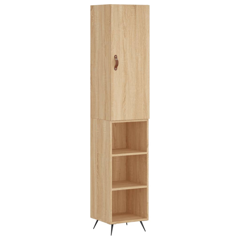 Highboard sonoma eik 34,5x34x180 cm konstruert tre